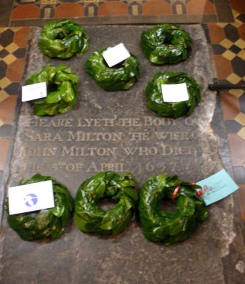 Sara mother of John Milton tomb St Michaels Horton, 400th Birthday
Keywords: Rayner, Horton
